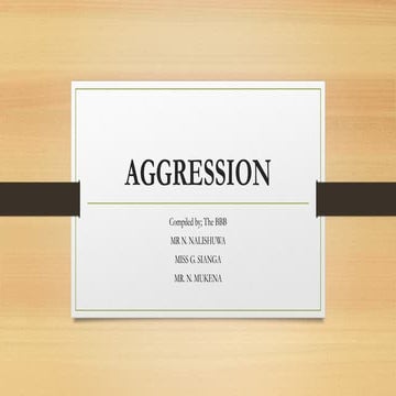 AGGRESSION AND SUICIDE. Mental health ppt | PPTX
