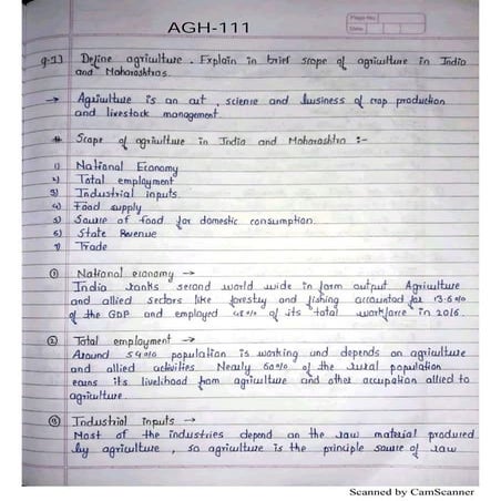 AGH-111-HW-SHORT-NOTE.pdf Agriculture heritage | PDF