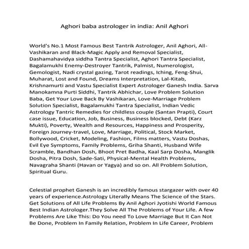 Aghori baba astrologer in india