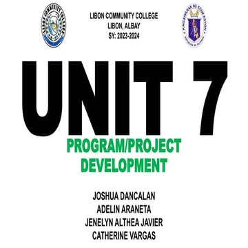 UNIT 7 PROGRAM OR PROJECT DEVELOPMENT.pptx