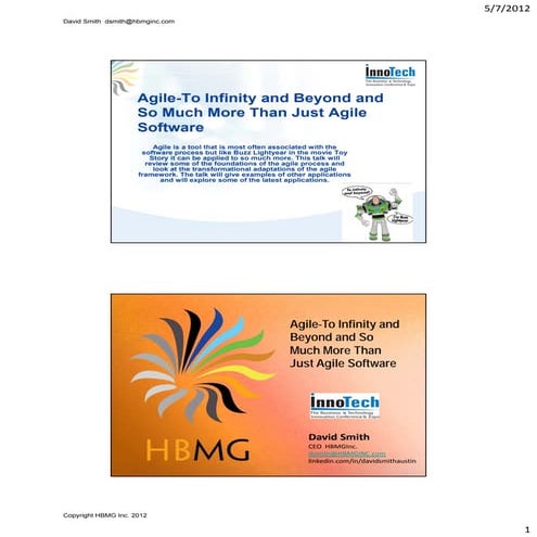 Agile-To Infinity and Beyond and So Much More Than Just Agile Software