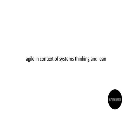 agile in context of systems thinking and lean
