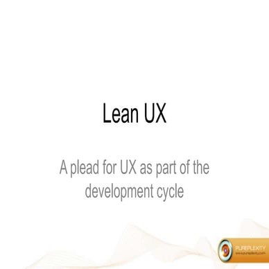 A plead for Lean UX