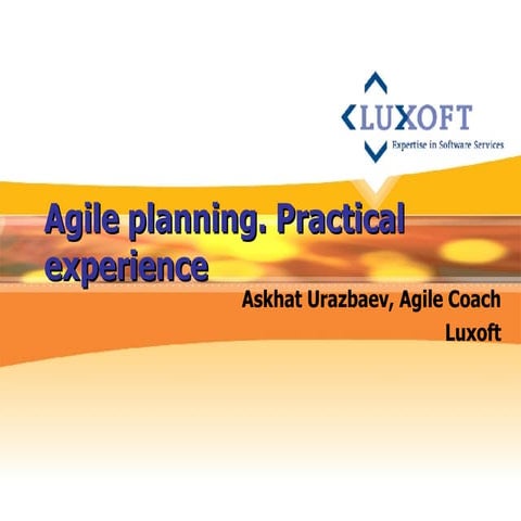 Agile Planning: pragmatic approach
