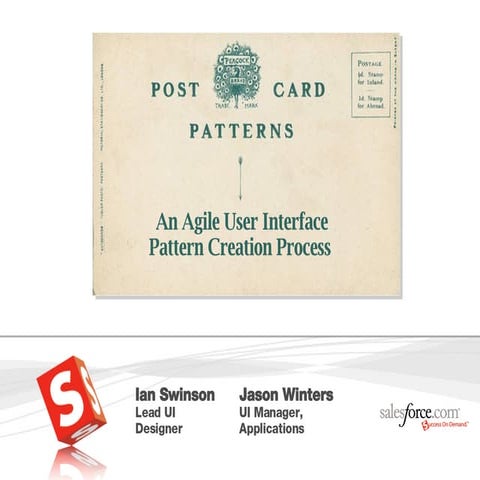 Postcard Patterns : An Agile User Interface Pattern Creation Process