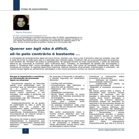 Agile42 Artigo De Especialidade