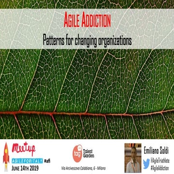 Agile addiction   patterns for changing organizations
