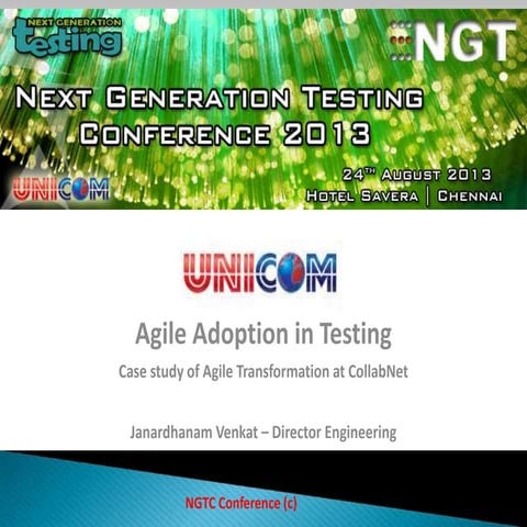 Agile Adoption in Testing 2013 - v2