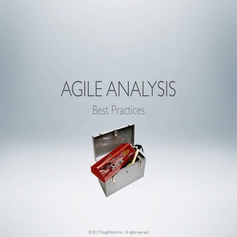Agile analysis and best practices