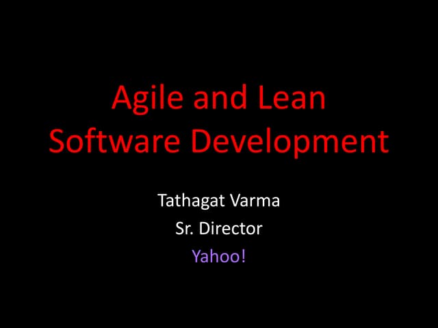 Agile and Lean Software Development