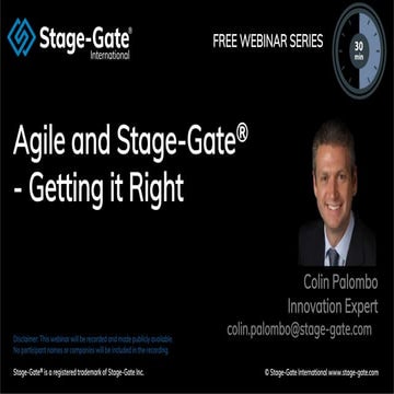 Agile and Stage-Gate - Getting it Right