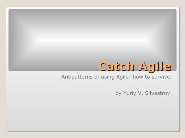 Agile antipatterns - AgileBC