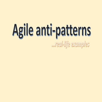 Agile antipatterns webinar august17