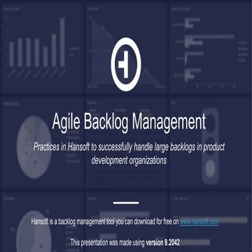 Agile backlog management with Hansoft