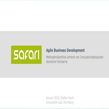 Agiles Business Development - Methodenüberblick anhand von Innovationsbeispie...