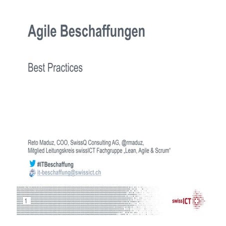 IT Beschaffungskonferenz, 28.8.2013 - Agile IT Beschaffung - Best Practices