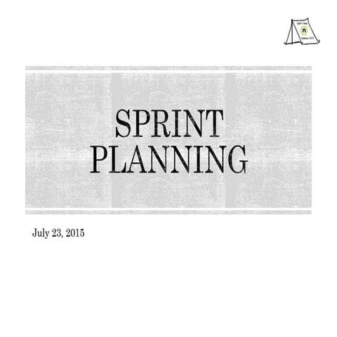 Agile camp sprint planning