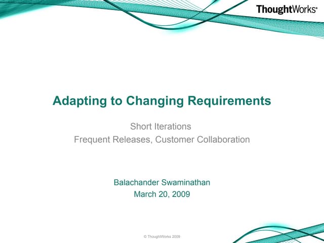 Agile Workshop: Handling Changing Requirements