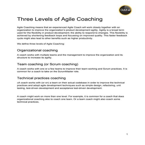 Agile coaching