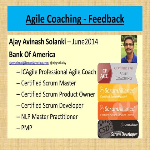 Agile Coaching - Giving And Receiving Feedback Jul14