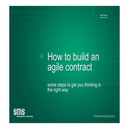 Agile contracts workshop martin kearns