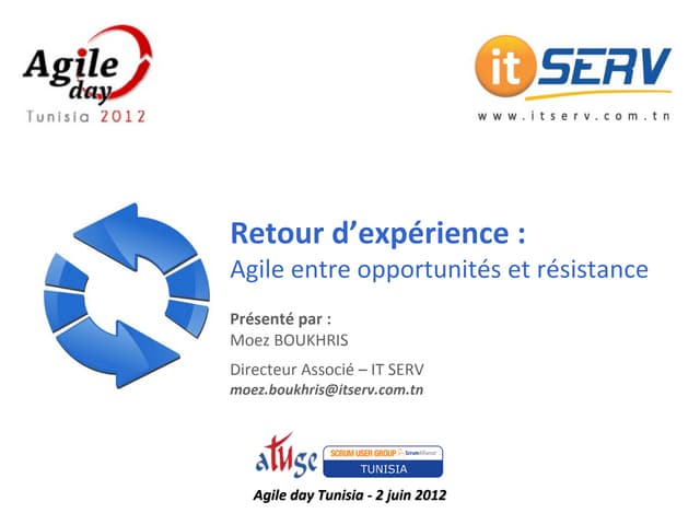 Agile Day Tunisia 2012 - Agile entre opportunités et résistance