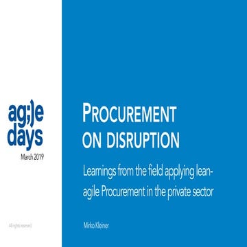 AgileDays 2019 Moscow Procurement on Disruption