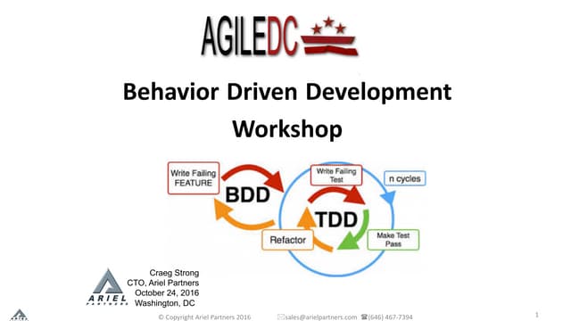 20161024 Agile DC 2016 Conf Behavior Driven Development Workshop