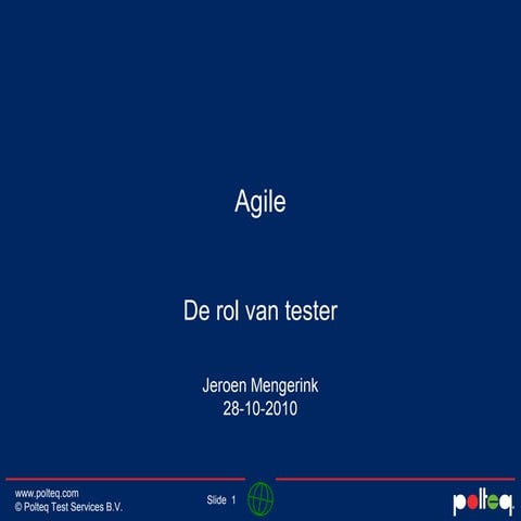 Agile - De Rol Van Tester