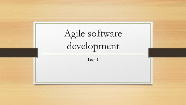 Agile development for software engineering