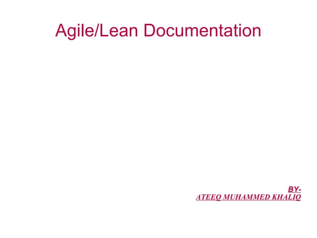 Agile documentation