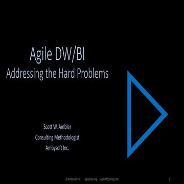 Agile Data Warehousing (DW)/Business Intelligence (BI): Addressing the Hard P...