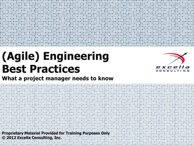 (Agile) engineering best practices - What every project manager should know