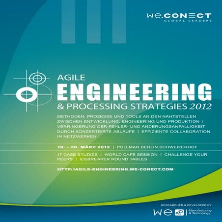 Agile Engineering & Processing Strategies 2012 Agenda