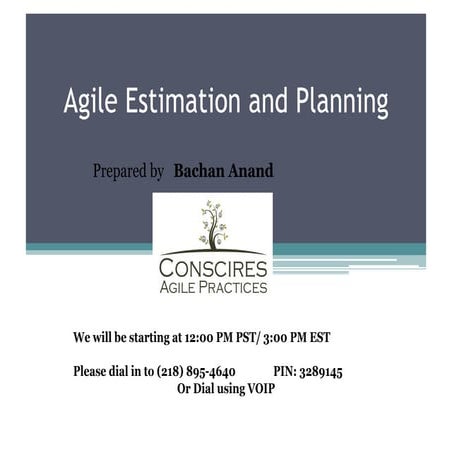 Agile Estimation & Planning by Bachan Anand