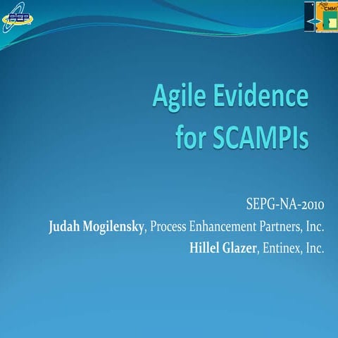Agile Evidence For CMMI SCAMPI