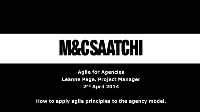 How to apply agile principles to the agency model