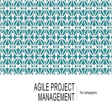 Introduction to Agile project management for campaigners