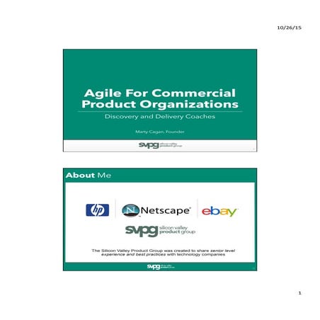 Silicon Valley Agile Leadership Network: Agile for Product Organizations By M...