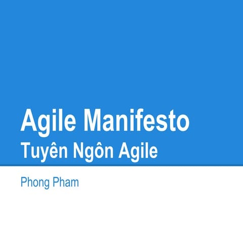 Tuyên Ngôn Agile - Agile manifesto