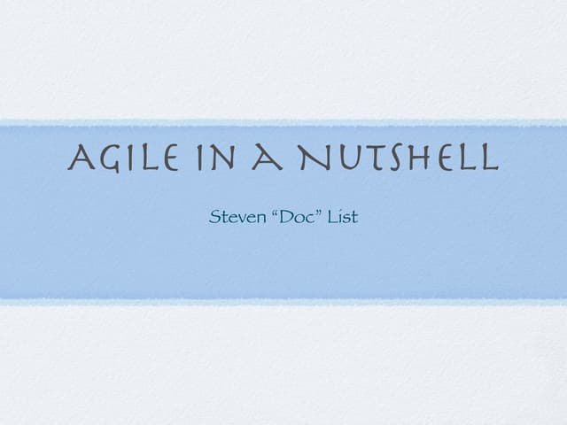 Agile in a nutshell