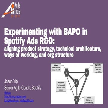 Agile India 2021: Experimenting with BAPO in Spotify Ads R&D