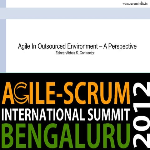 Agile in Outsourced Environment – A Perspective