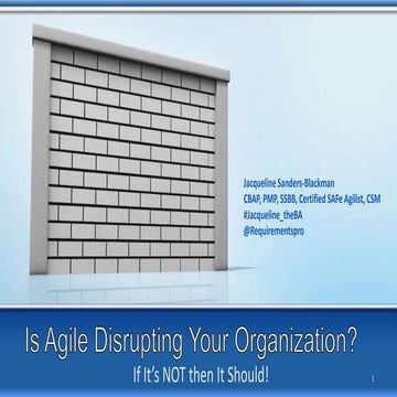 Using Agile to Create Positive Disruption in Your Organization @Jacqueline007