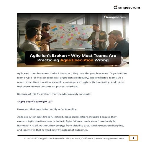 Agile Isn’t Broken – Why Most Teams Are Practicing Agile Execution ...