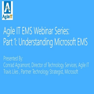 Agile IT EMS webinar series, session 1
