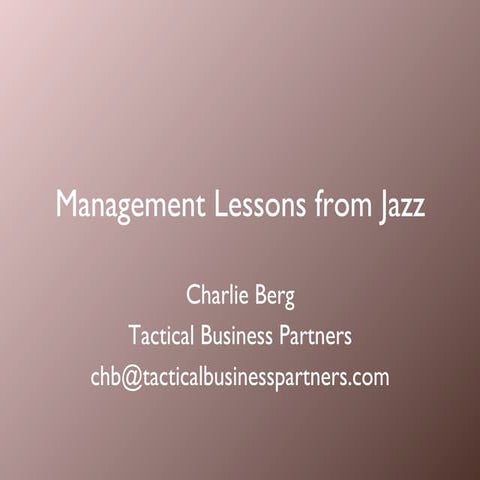 Agile Jazz Leadership