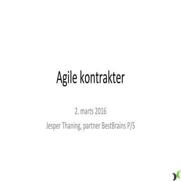 Agile kontrakter mar 2016 café-møde BestBrains