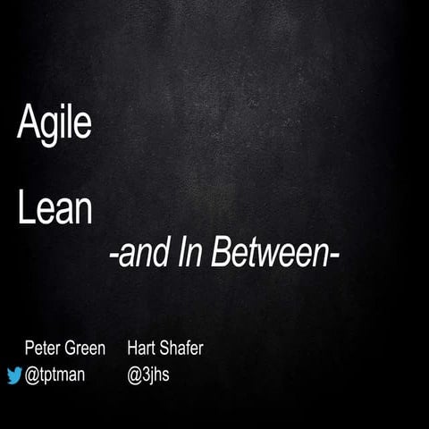 Agile, Lean, and In Between