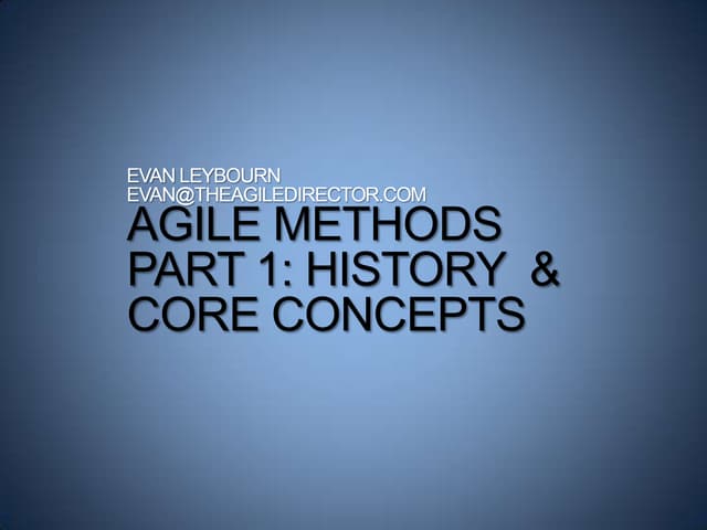 Agile Methods - 2 day workshop